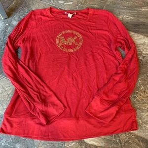 Michael Kors Red Thermal Gold Bling Monogram XL